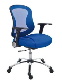 Krzesło biurowe ergonomiczne, siatka.tkanina, oparcie siatkowe, chromowana podstawa, MaYAH,Spir